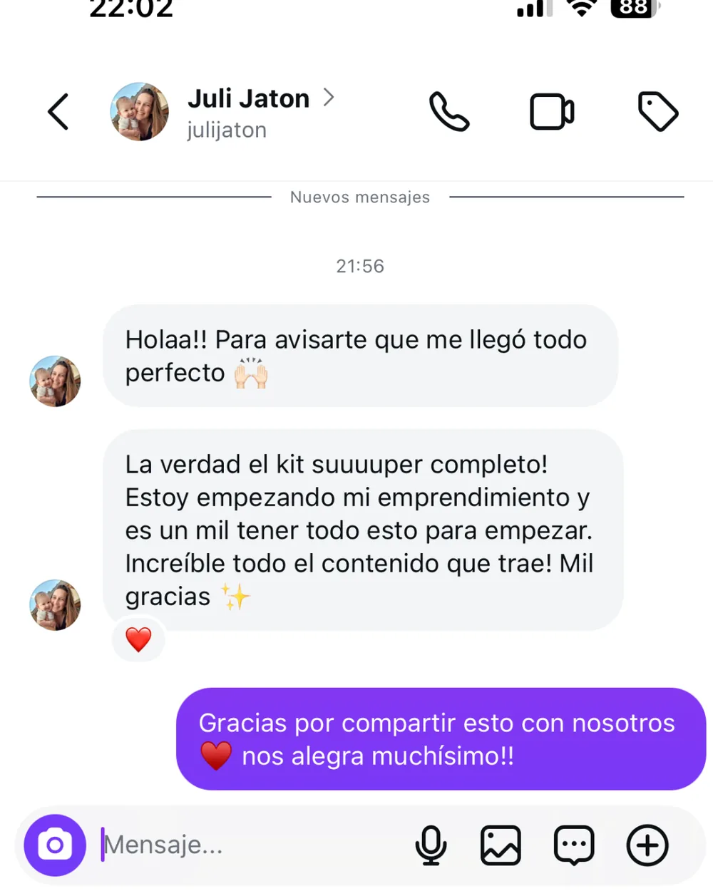 Reseña de clienta 3